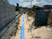 埋設シート敷設状況