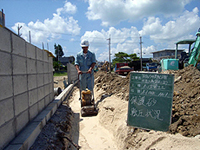 保護砂転圧状況